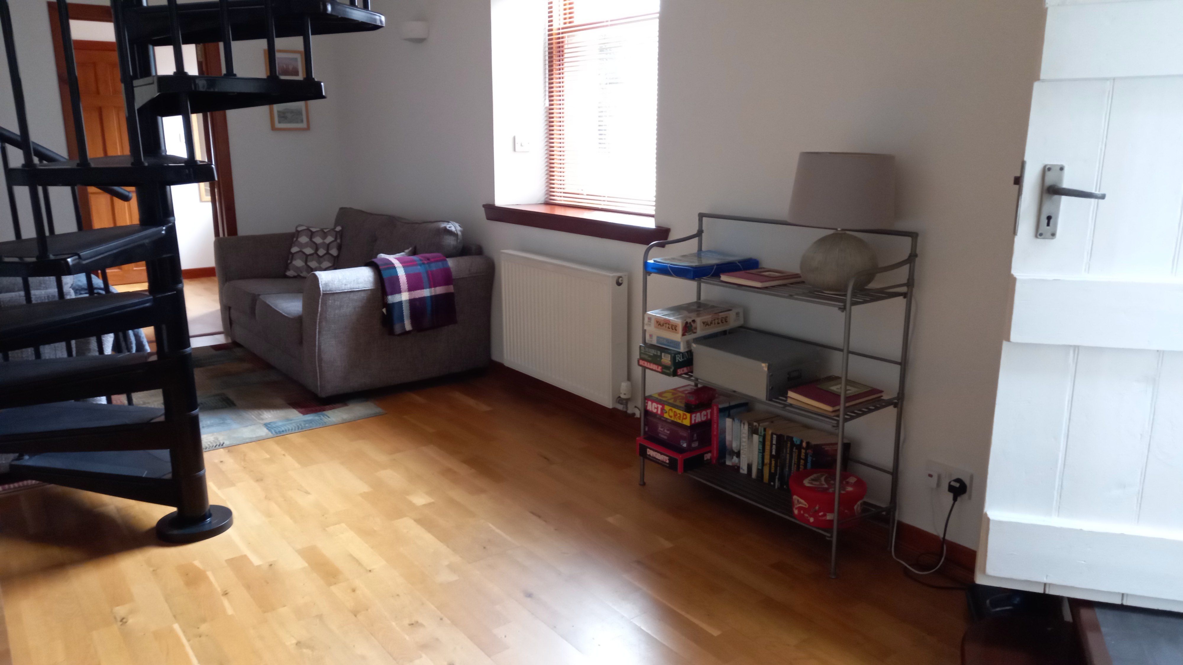Living area with window to garden